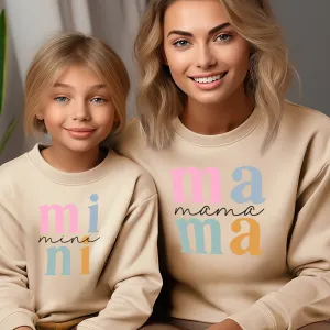 Mama & Mini Dream Block Matching Sweatshirts Sand nursing tops best deals