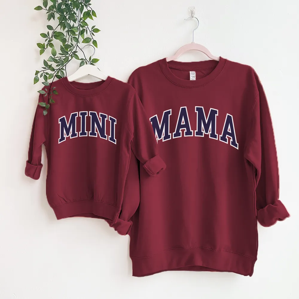 Mama & Mini Essential Varsity Matching Sweatshirts discount girls tops