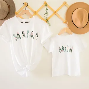Mama & Mini Floral Matching White T-Shirts maternity leggings online