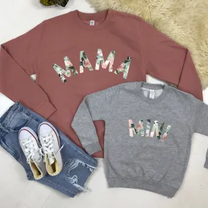 Mama & Mini Floral Print Matching Sweatshirts discount mum dresses