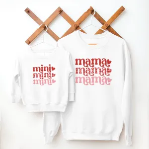 Mama & Mini Heart Print Matching White Sweatshirts discount mum dresses