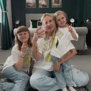 Mama & Mini Lemon Logo Matching White T-shirts maternity leggings online