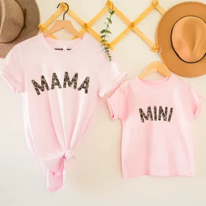 Mama & Mini Leopard Light Pink T-Shirts nursing tops best deals