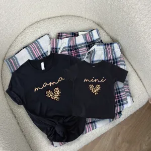 Mama & mini Leopard Logo Heart Garland Matching T-Shirt & Pyjama Sets discount mum dresses
