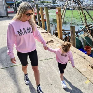 Mama & Mini Leopard Matching Baby Pink Sweatshirts nursing tops best deals