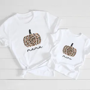 Mama & Mini Leopard Pumpkin Matching T-Shirts baby bump outfits discount