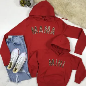 Mama & Mini Leopard Red Matching Hoodies (MRK X) breastfeeding tops cheap