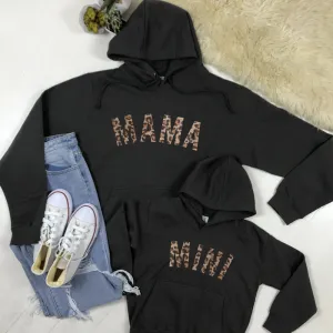 Mama & Mini Leopard Steel Grey Matching Hoodies (MRK X) baby bump outfits discount