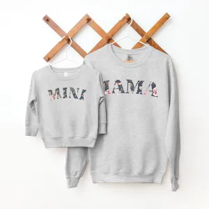 Mama & Mini  Matching Winter Floral Print Sweatshirts breastfeeding tops cheap