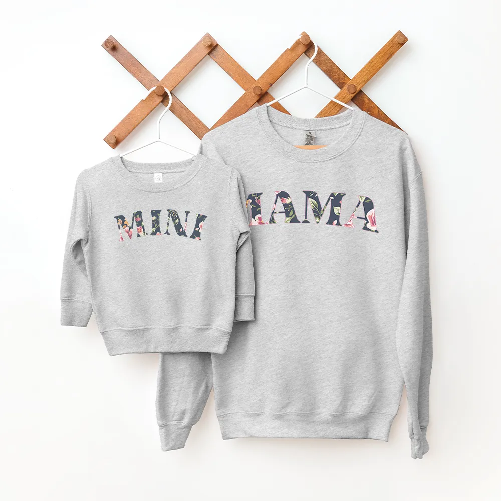 Mama & Mini  Matching Winter Floral Print Sweatshirts breastfeeding tops cheap