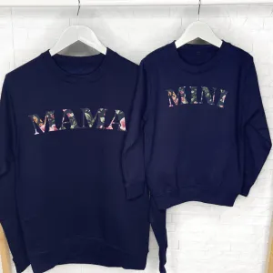 Mama & Mini  Matching Winter Floral Print Sweatshirts breastfeeding tops cheap