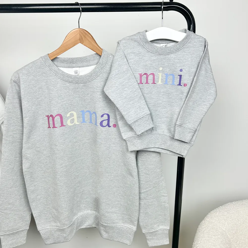 Mama & Mini Pastel Heather Grey Sweatshirts breastfeeding tops cheap