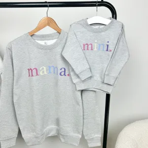 Mama & Mini Pastel Heather Grey Sweatshirts breastfeeding tops cheap