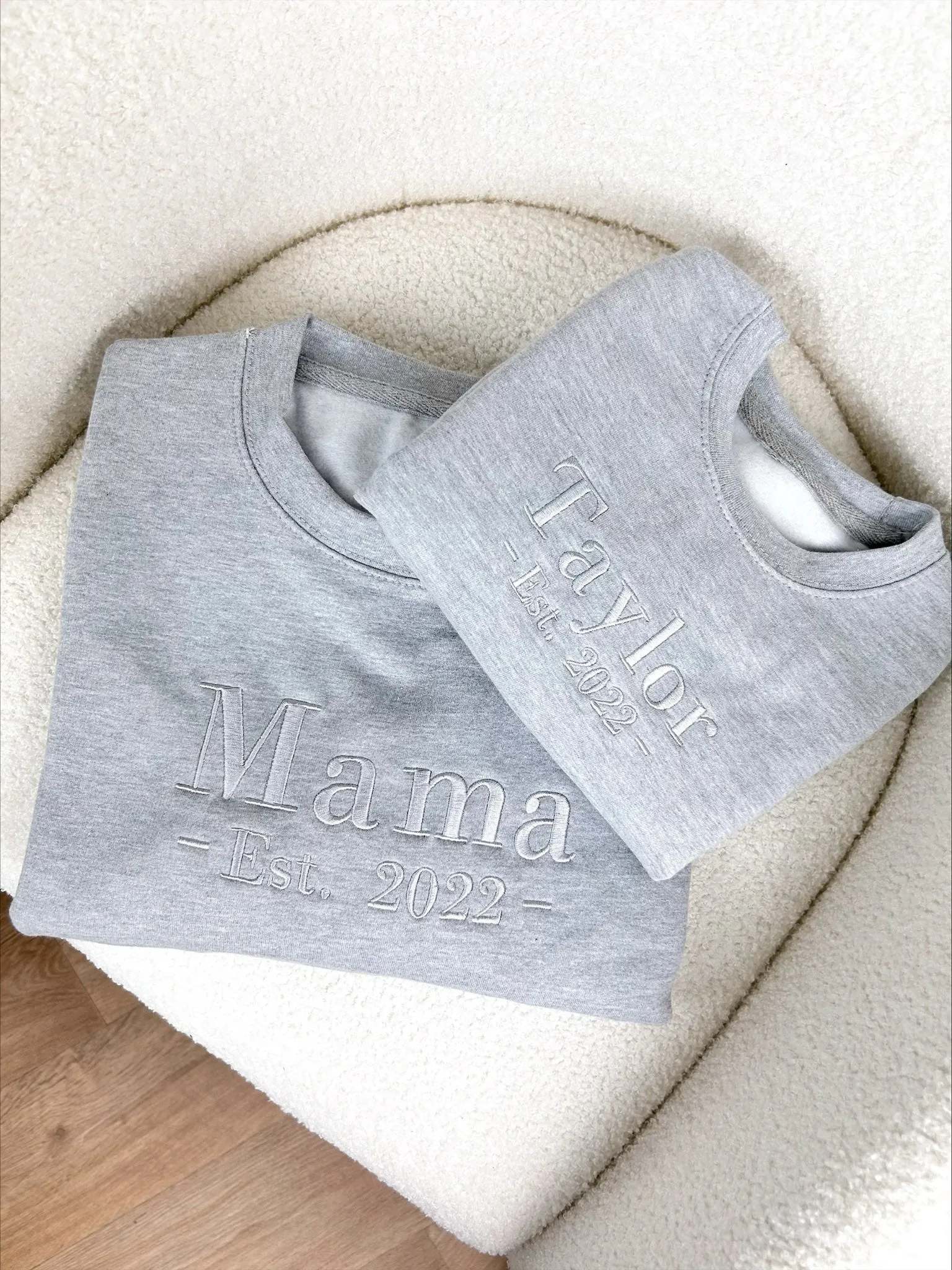 Mama & Mini Personalised Embroidered Grey Sweatshirts breastfeeding tops cheap