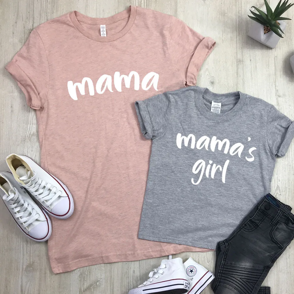 Mama and Mamas Girl Script Matching T-Shirts (MRK X) mum blouses clearance