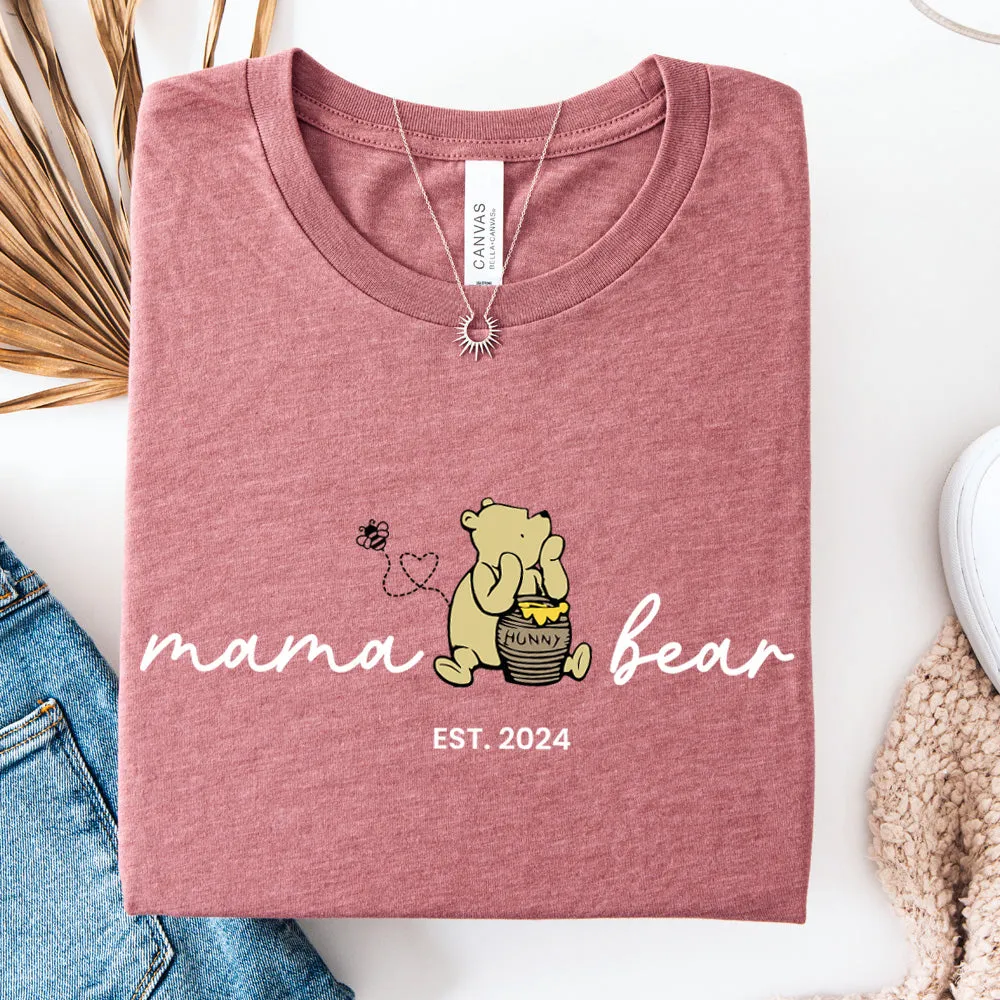 Mama Bear Hunny Personalised Year T-Shirt pregnancy jeans best price