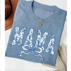 Mama Blue Floral Coquette Bow Oversized T-Shirt pregnancy jeans best price