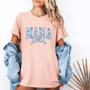 Mama Blue Floral Coquette Bow T-Shirt pregnancy jeans best price