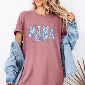 Mama Blue Floral Coquette Bow T-Shirt pregnancy jeans best price