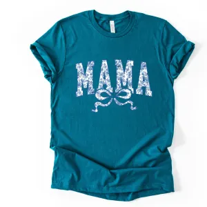 Mama Blue Floral Coquette Bow T-Shirt pregnancy jeans best price
