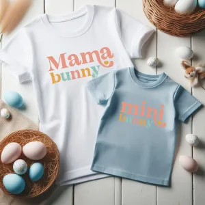 Mama Bunny/Mini Bunny Matching T-Shirts- White/Blue maternity wear outlet