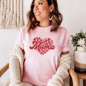 Mama Checkered Heart T-Shirt maternity dresses promo