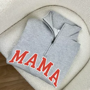 Mama Essential Varsity Women's Quarter Zip Up Sweatshirt postpartum clothes sale