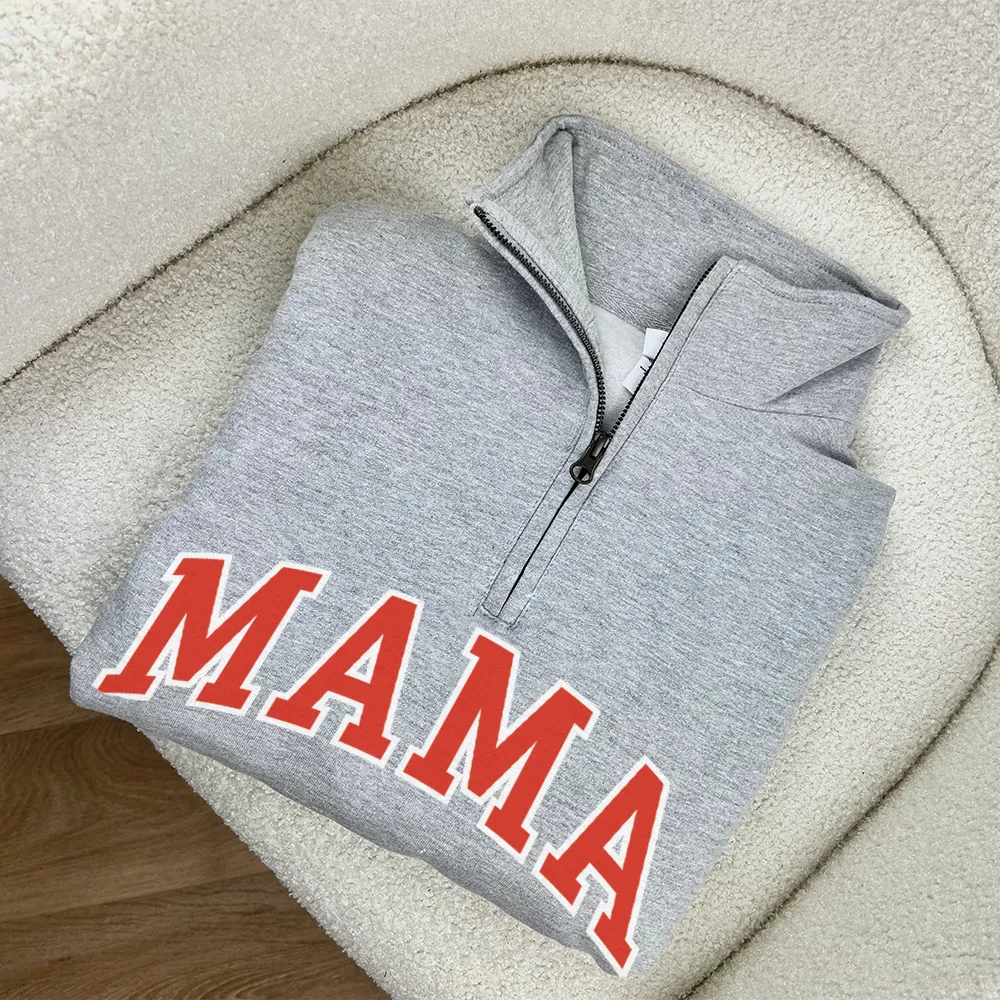 Mama Essential Varsity Women's Quarter Zip Up Sweatshirt postpartum clothes sale
