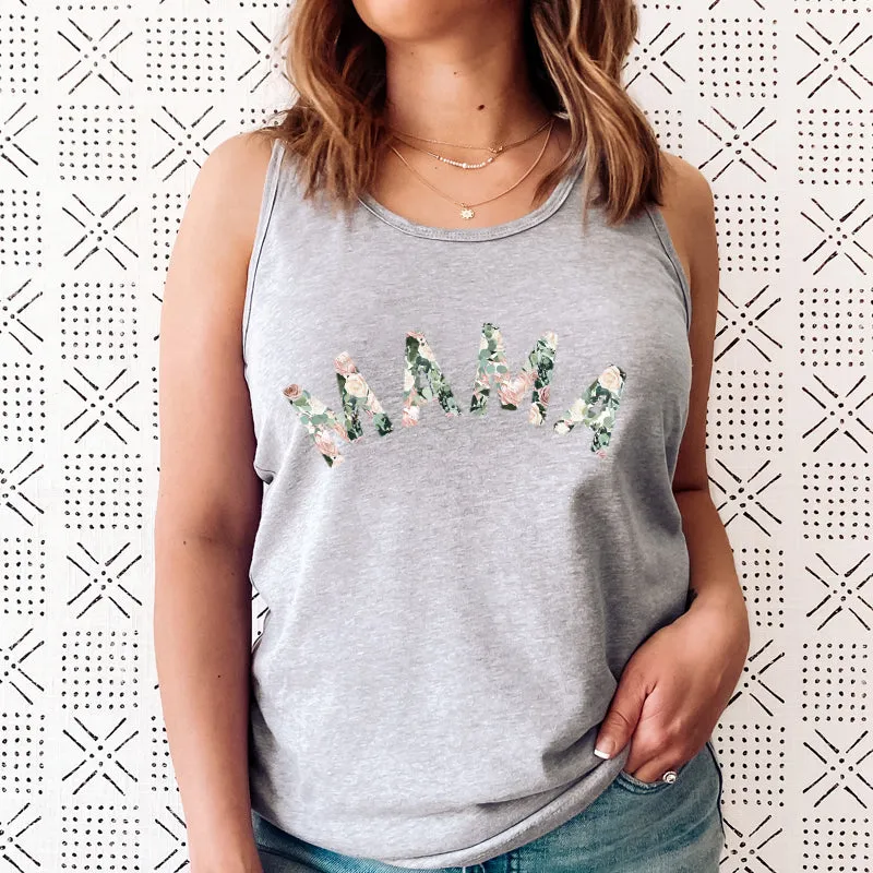 Mama Floral Summer Sleeveless Tank mum blouses clearance