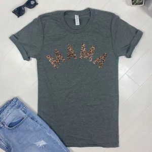 Mama Heather Leopard T-Shirt (MRK X) mum blouses clearance