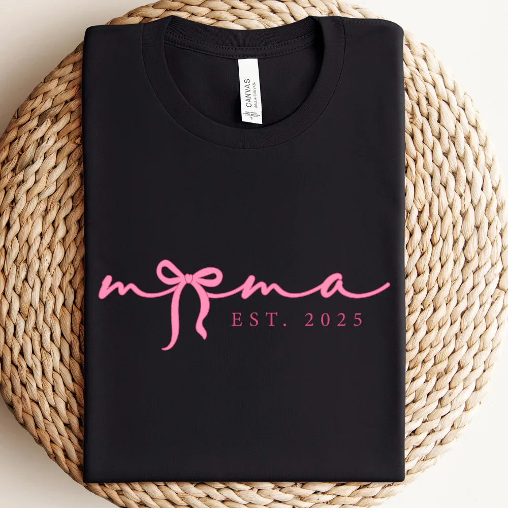Mama In A Bow Year Established T-Shirt girls clothes cheap