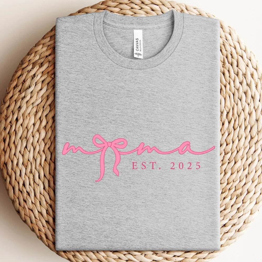 Mama In A Bow Year Established T-Shirt girls clothes cheap