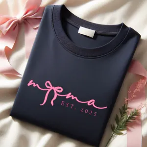 Mama In A Bow Year Established T-Shirt girls clothes cheap