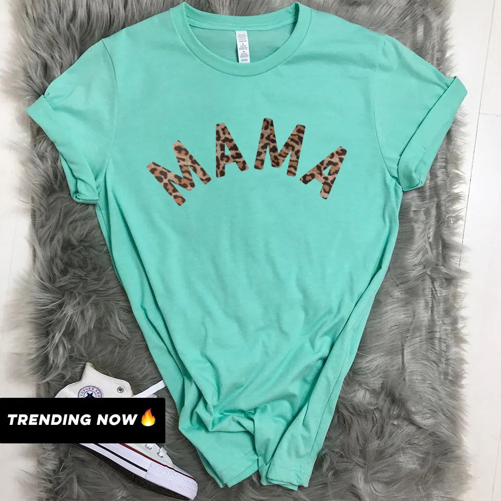 Mama Leopard Summer T-Shirts (MRK X) mum blouses clearance