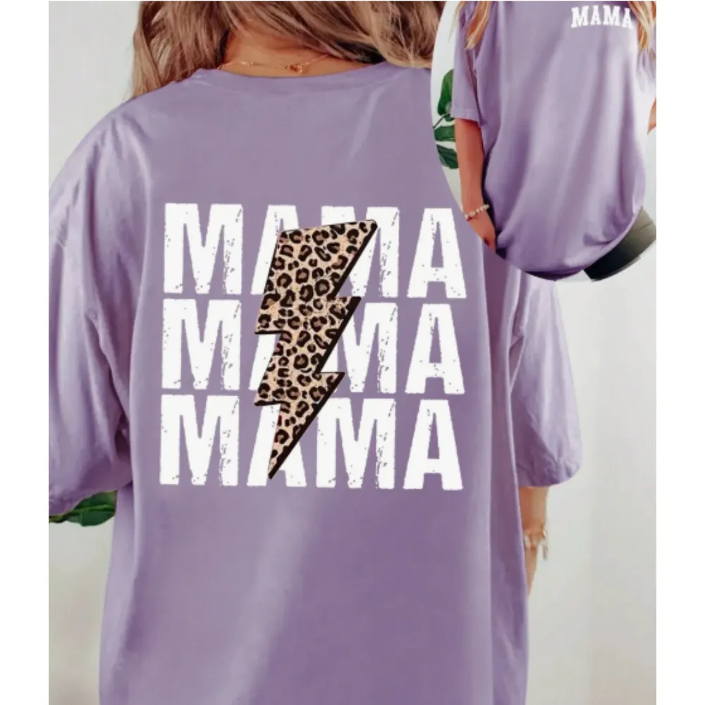 Mama Lightning Leopard Heavy Oversized T-Shirt