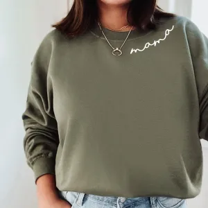 Mama Neck Slogan Crew Sweatshirt postpartum clothes sale