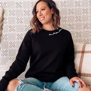 Mama Neck Slogan Crew Sweatshirt postpartum clothes sale