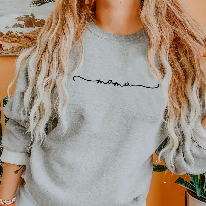 Mama Retro Script Sweatshirt mum jeans promo