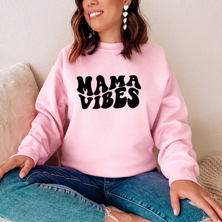 Mama Vibes Groovy Sweatshirt mum blouses clearance