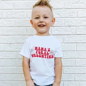 Mama's Feral Valentine Kids T-Shirt dad jeans best price