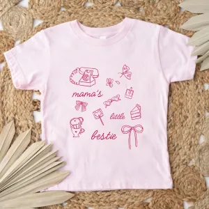 Mama's Little Bestie Coquette T-Shirt girls pajamas promo