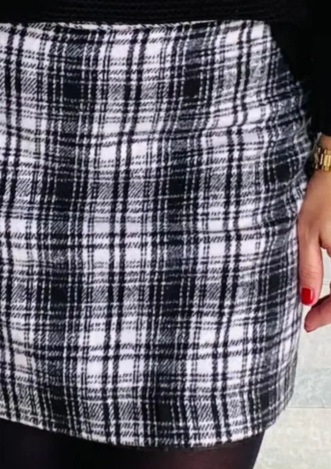 Margie Plaid Skirt In Black