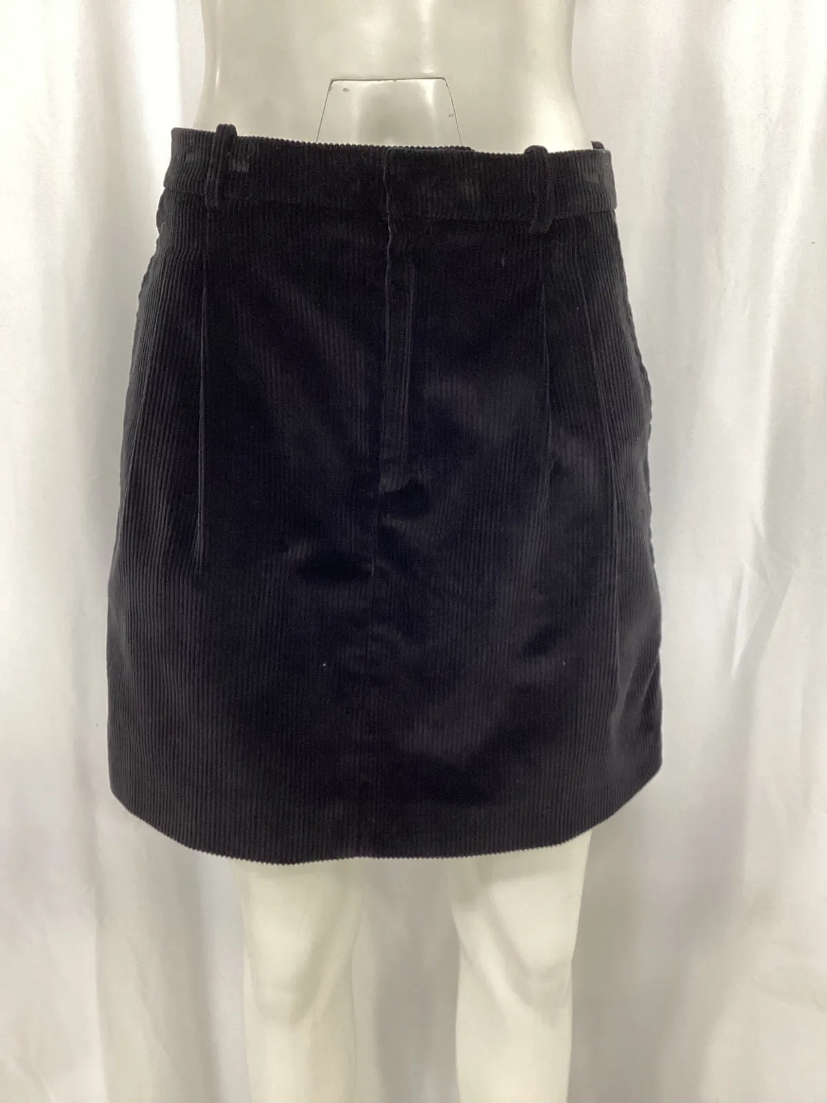 Marni Mini A-Line Skirt in Black Corduroy