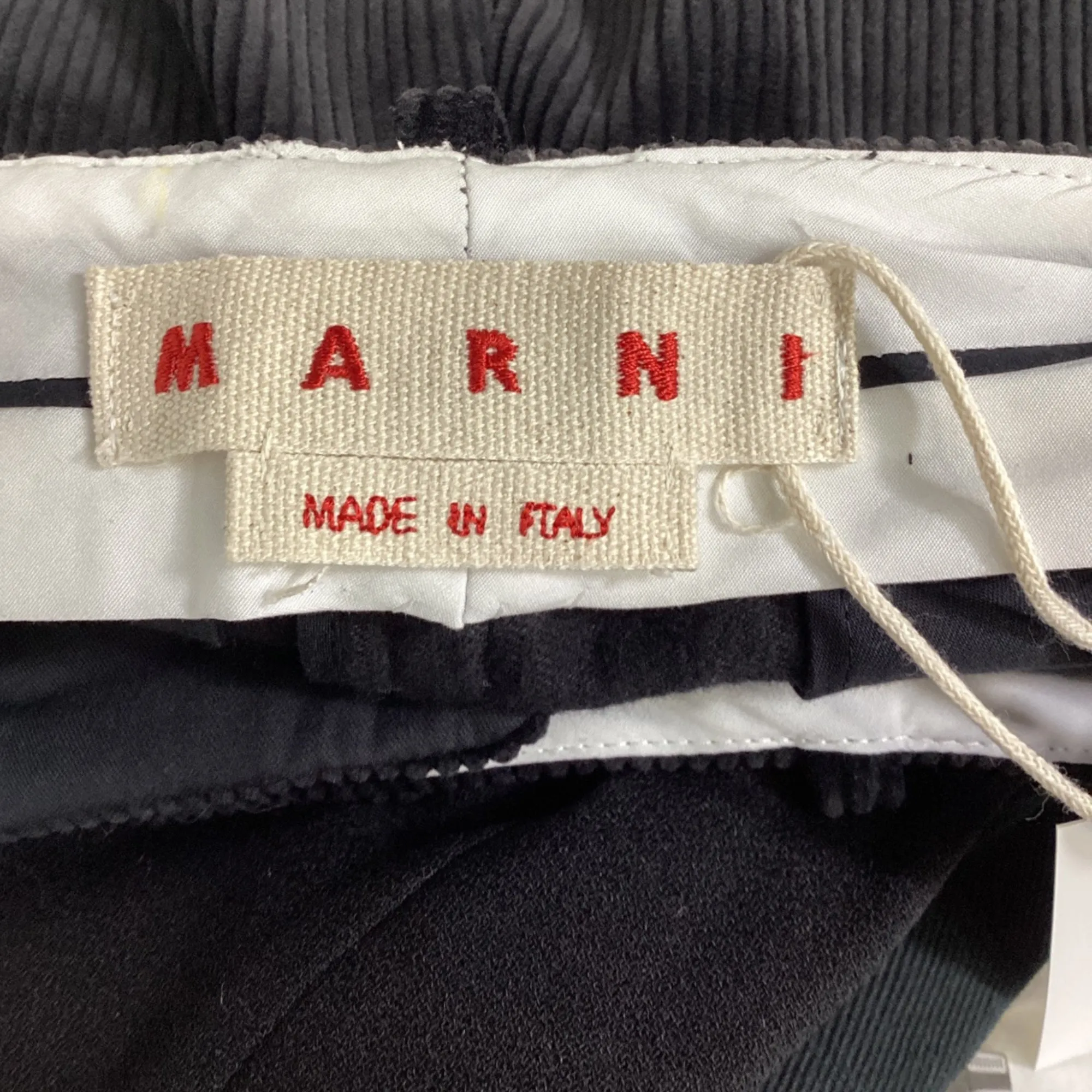 Marni Mini A-Line Skirt in Black Corduroy