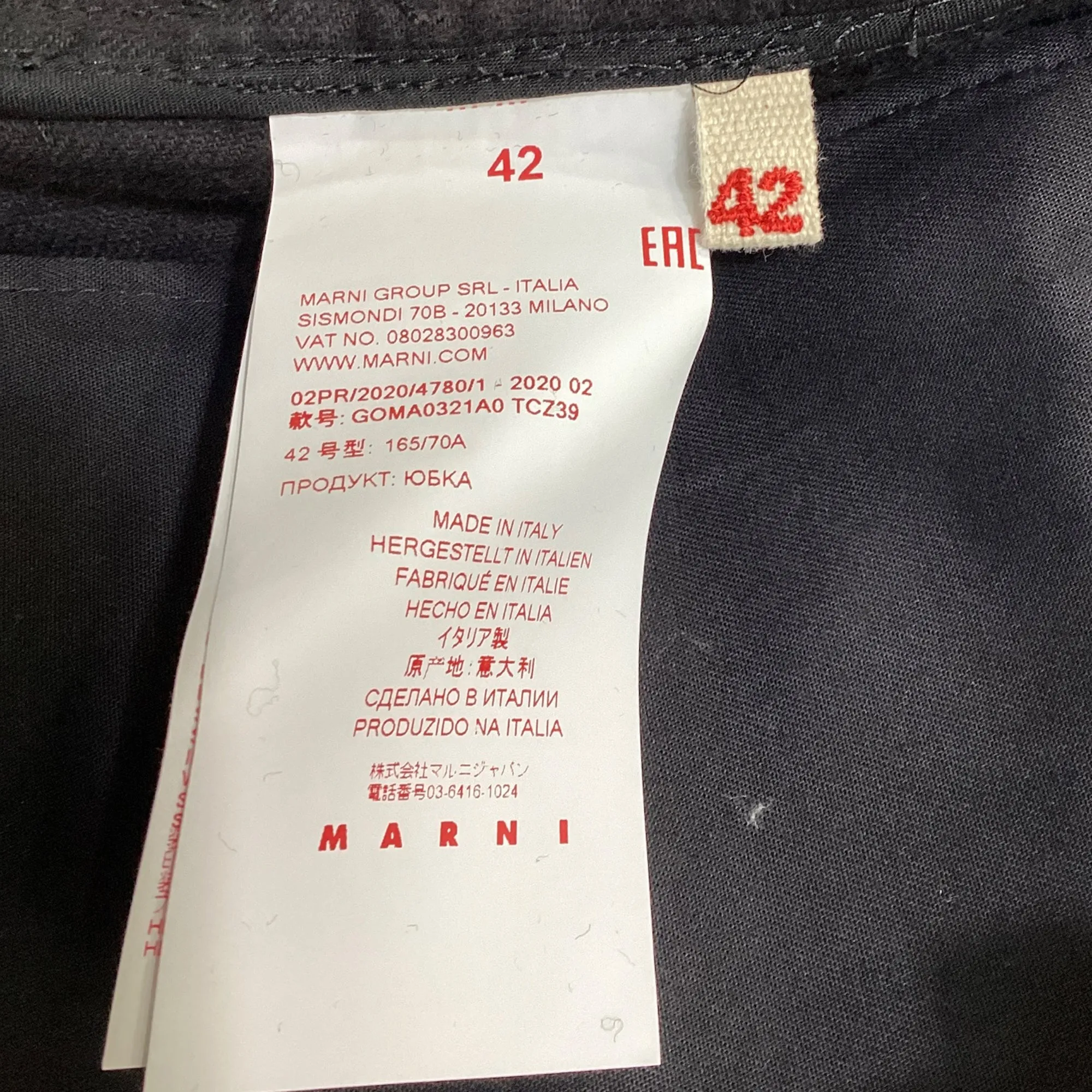 Marni Mini A-Line Skirt in Black Corduroy