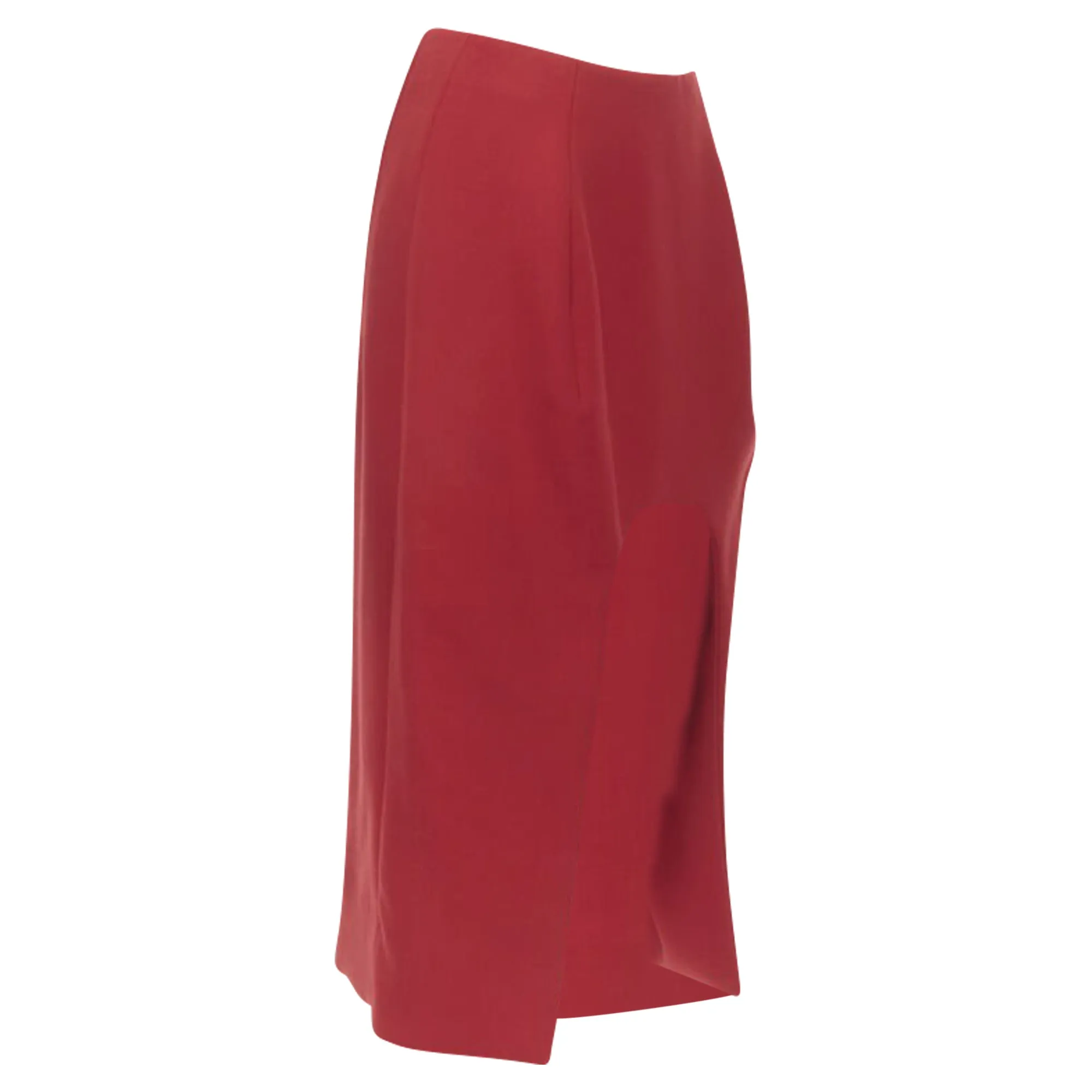 Marni wool silk lining curved hem midi skirt