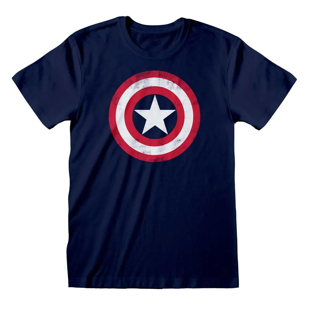 Marvel Comics Captain America Distressed Shield T-Shirt dad bod shirts discount