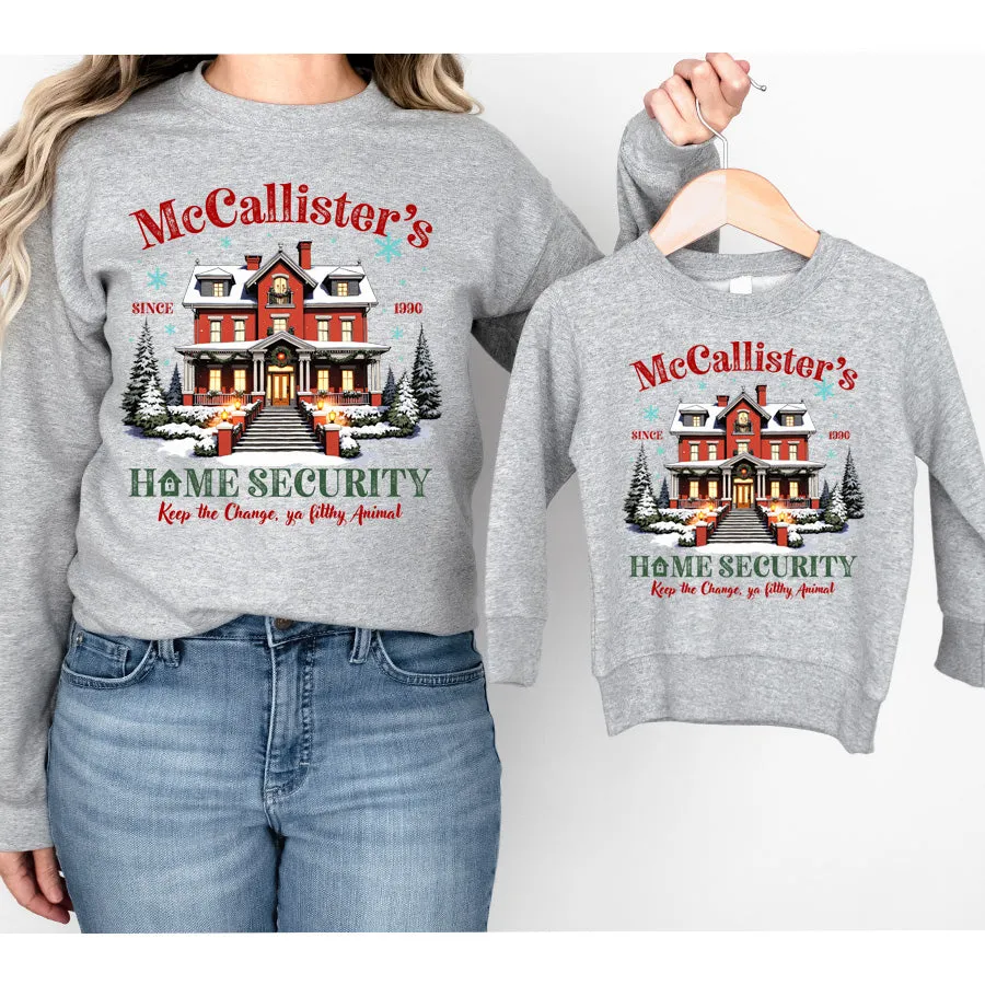 McCallister's Home Security Matching Grey Sweatshirts pregnancy clothes clearance