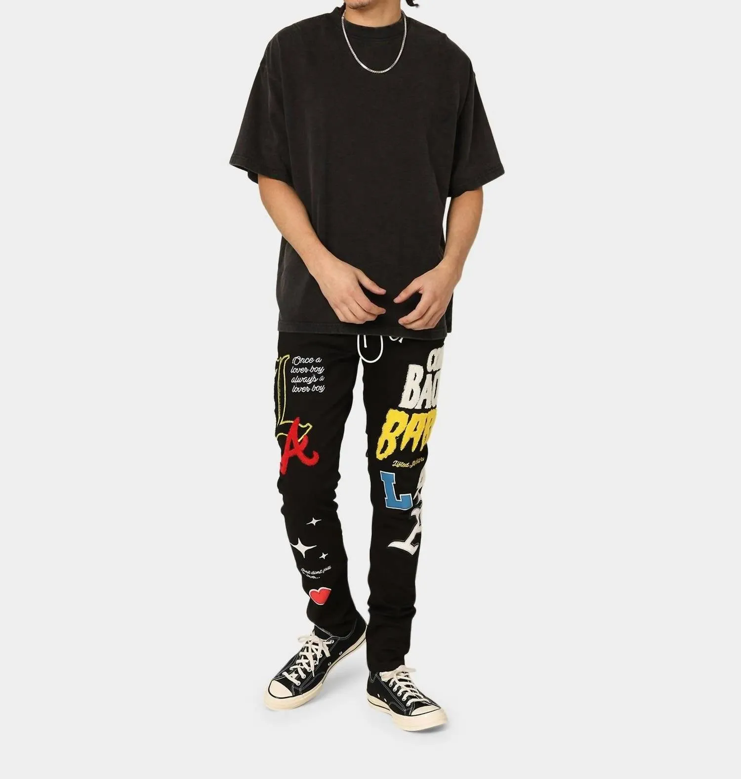 Men's Boulevard Puff Print Denim Pant In Black Wash