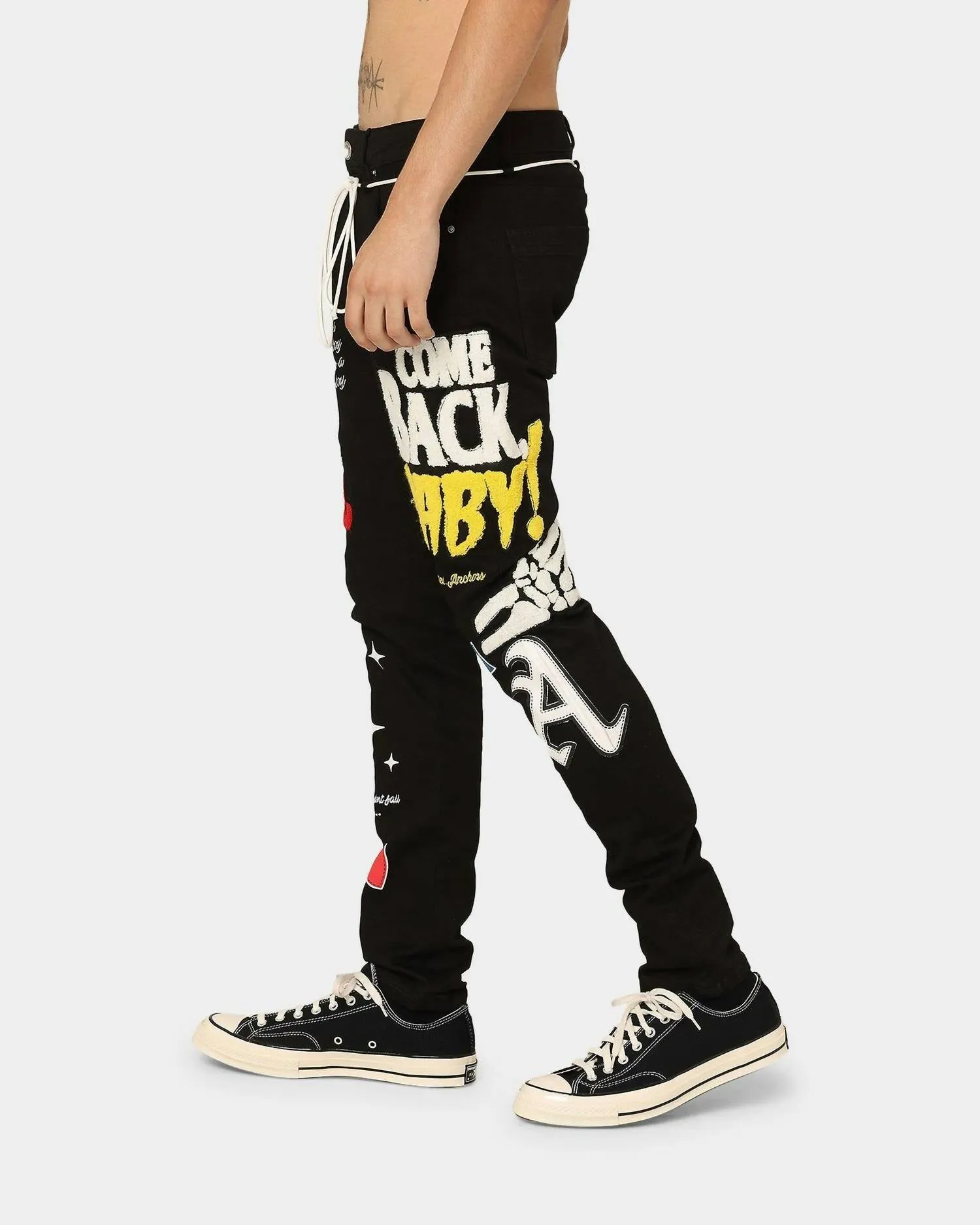 Men's Boulevard Puff Print Denim Pant In Black Wash